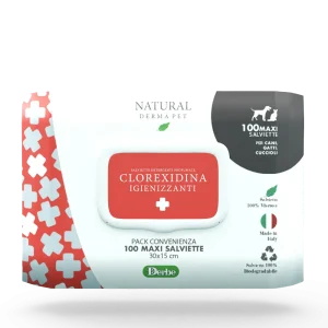 Salviette Big Pack NATURAL DERMA PET CLOREXIDINA - 100 PZ
